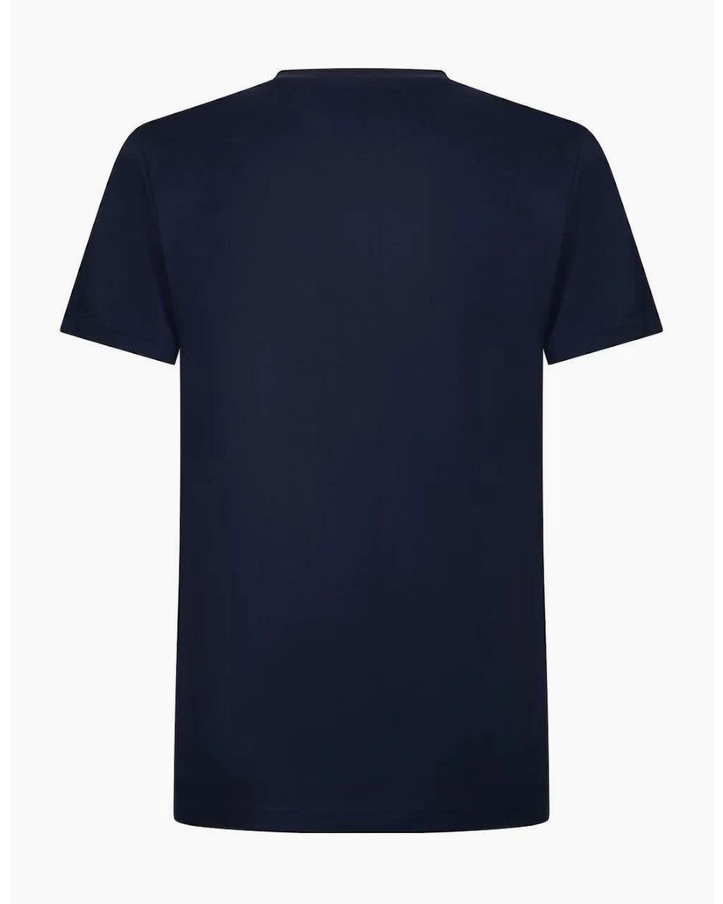 Aquascutum Blue Crew Neck Short Sleeve Regular Fit T-Shirt for men