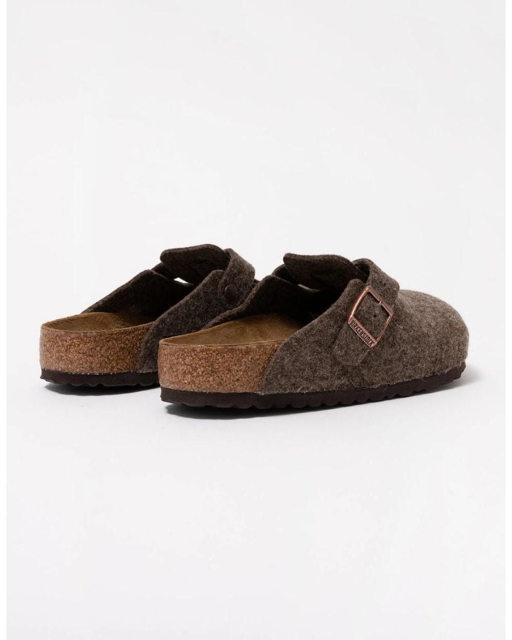 Birkenstock Boston Brown Wool Felt Clogs