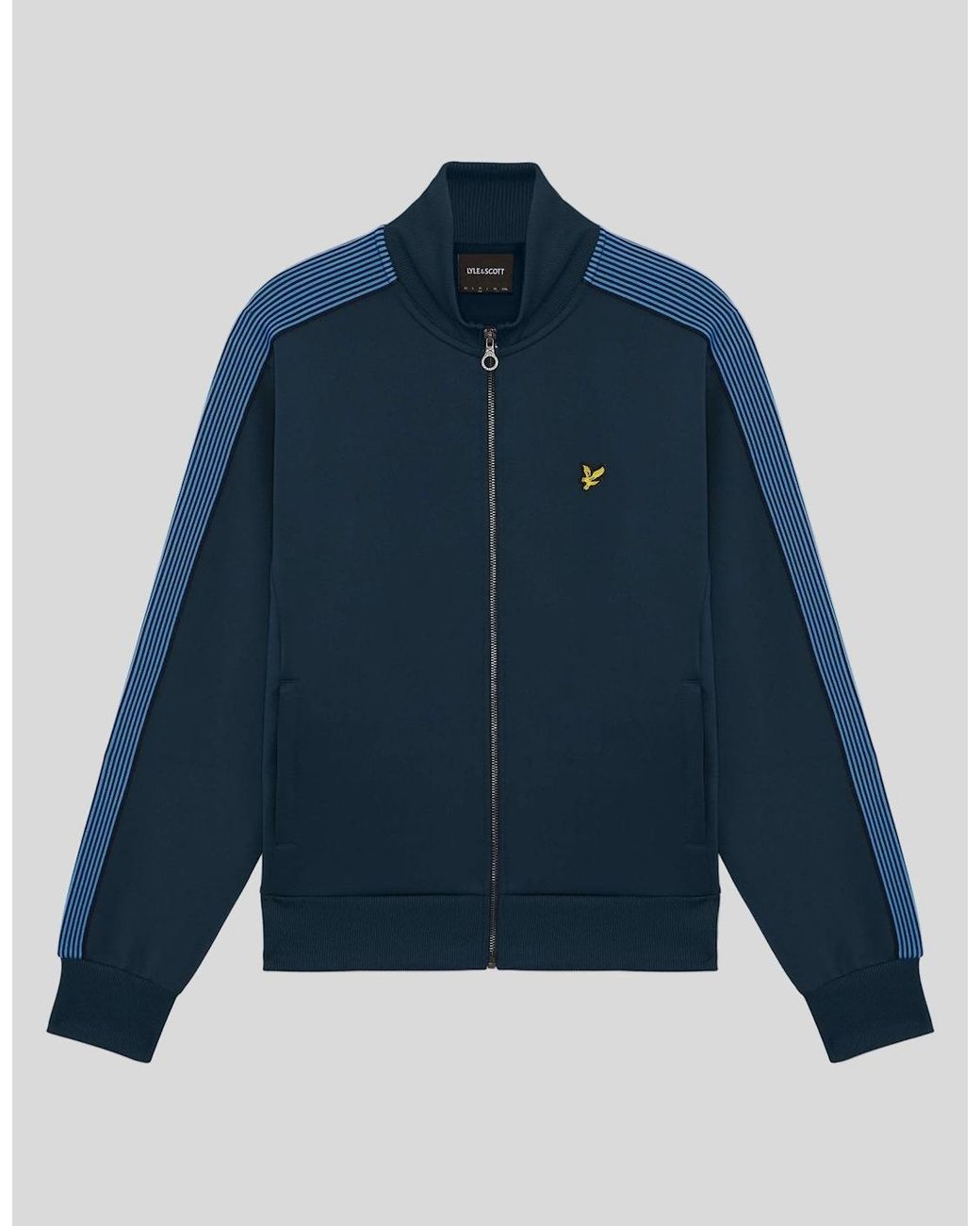 Lyle & Scott Blue Sports Striped Taped Track Jacket for men