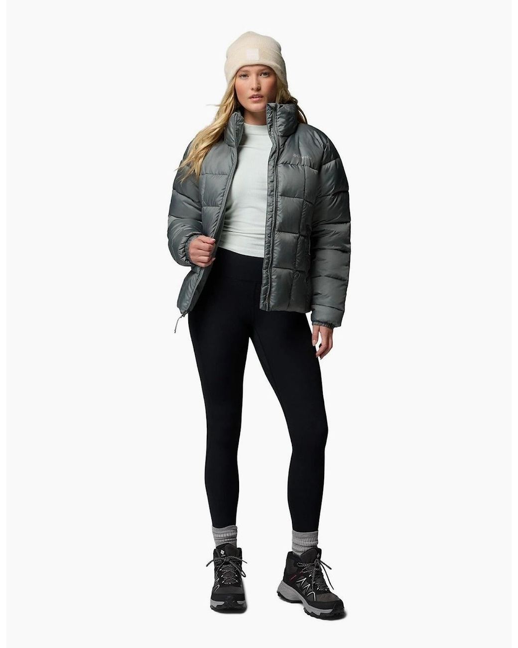Columbia Gray Puffect Iii Full Zip Puffer Jacket