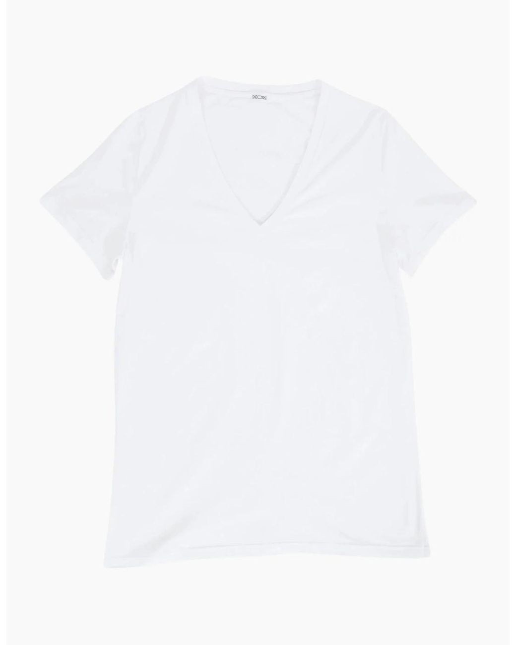 Hom White Supreme Cotton V-Neck T-Shirt for men