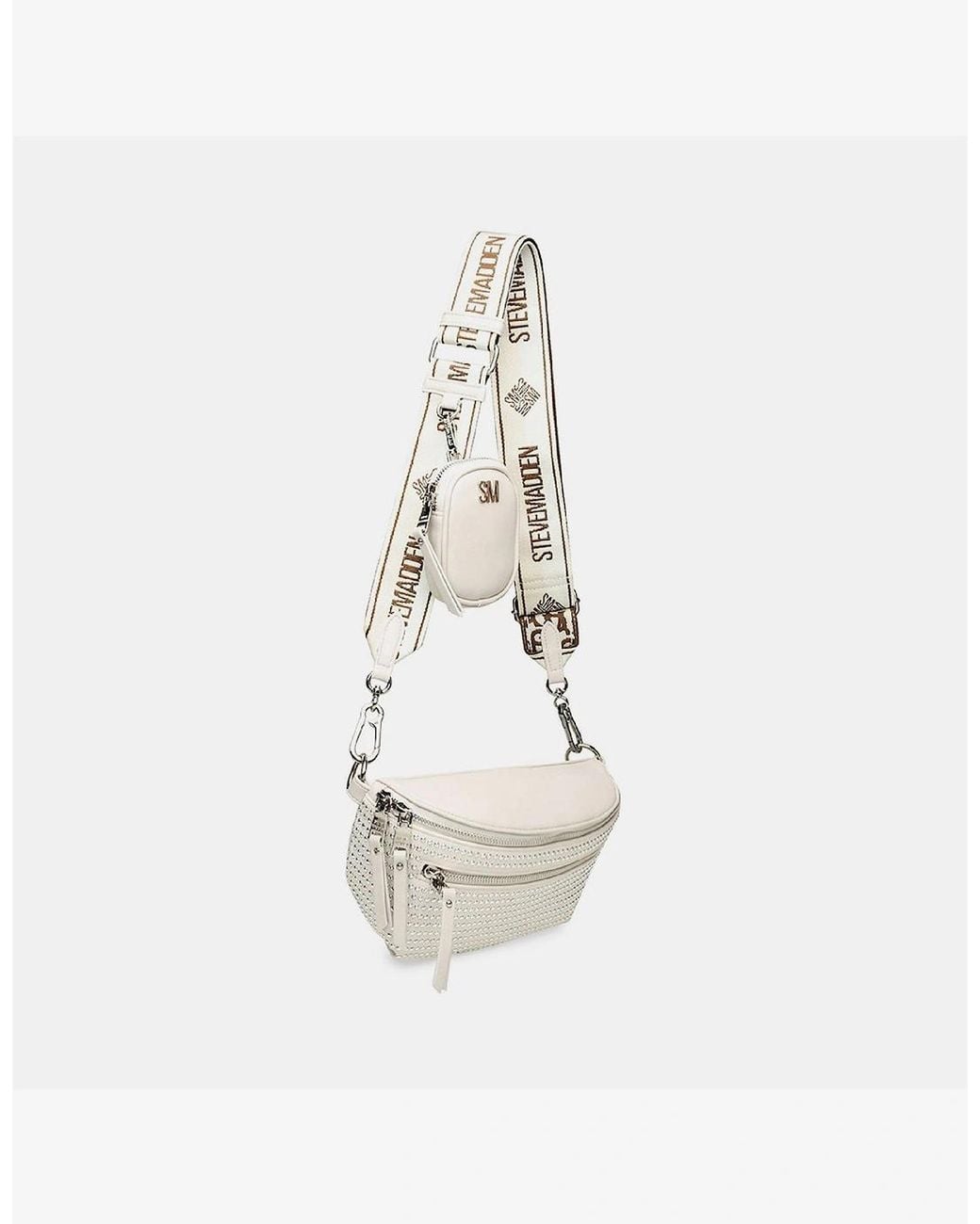 Steve Madden White Cross Body Crescent Shape Fanny Pack