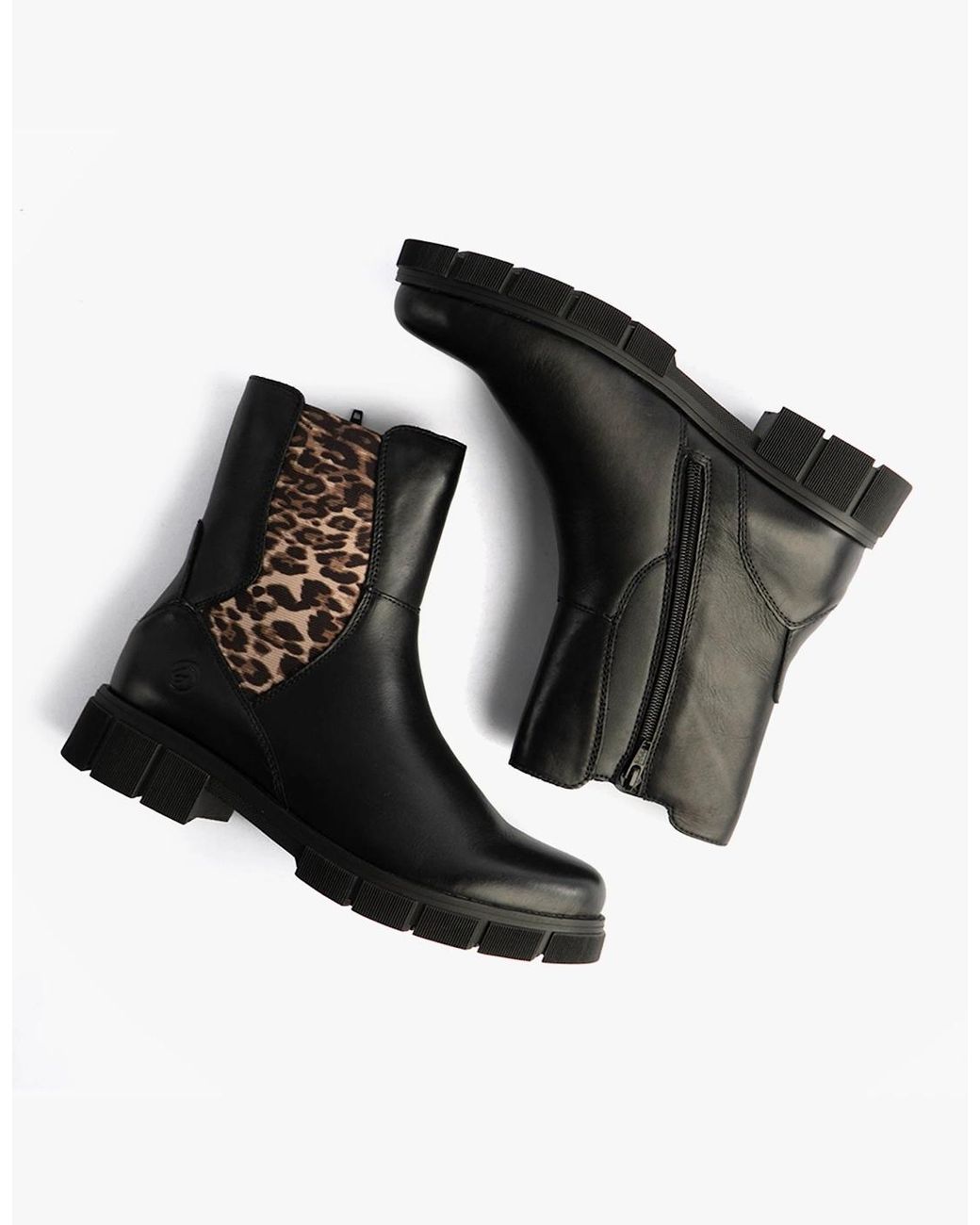 Remonte Black D2S70-03 Side Zip Chelsea Boots