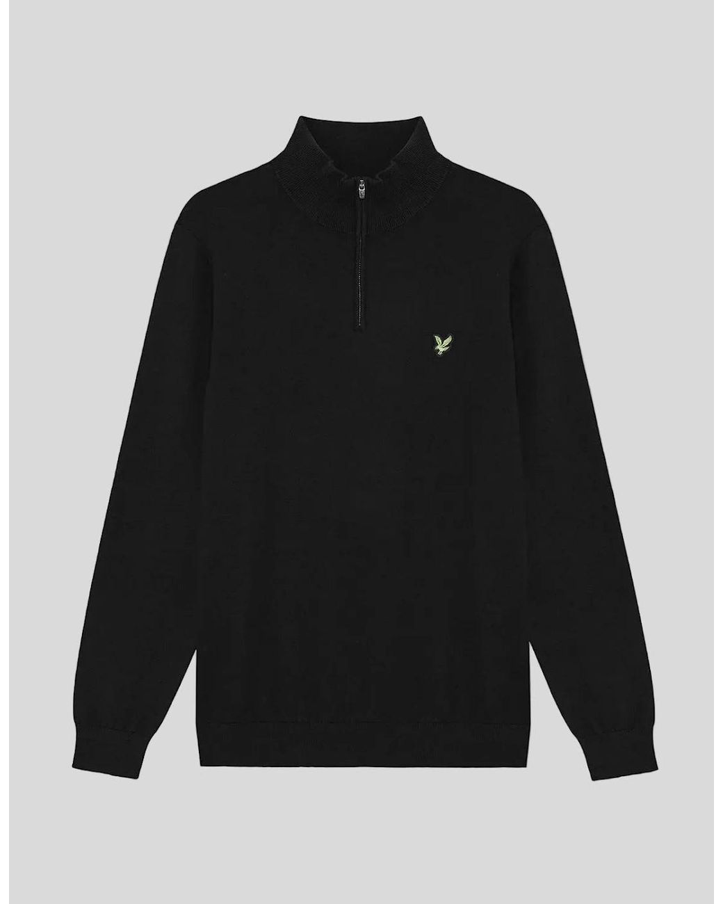 Lyle & Scott Black Eagle Cotton Blend 1/4 Zip Jumper for men
