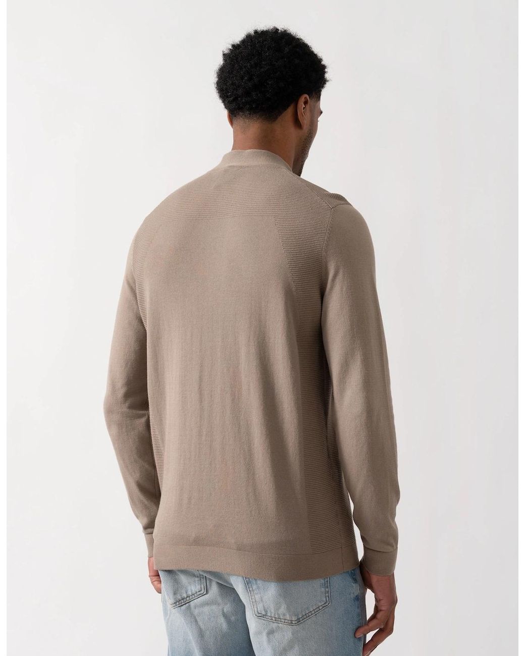 Boss Brown Boss Momentum-Lite 1/4 Zip Funnel Neck Jumper for men