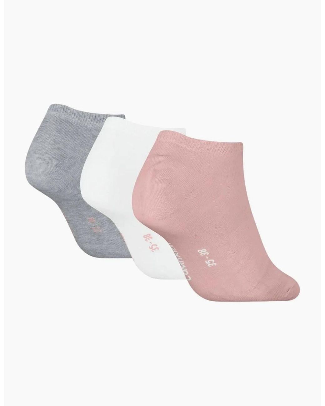 Calvin Klein Pink 3-Pack Classic Logo Trainer Socks