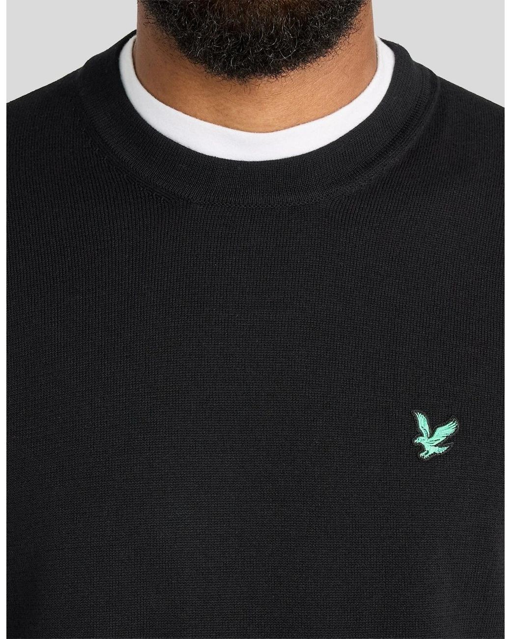 Lyle & Scott Black Eagle Cotton Blend Crew Neck Sweatshirt for men