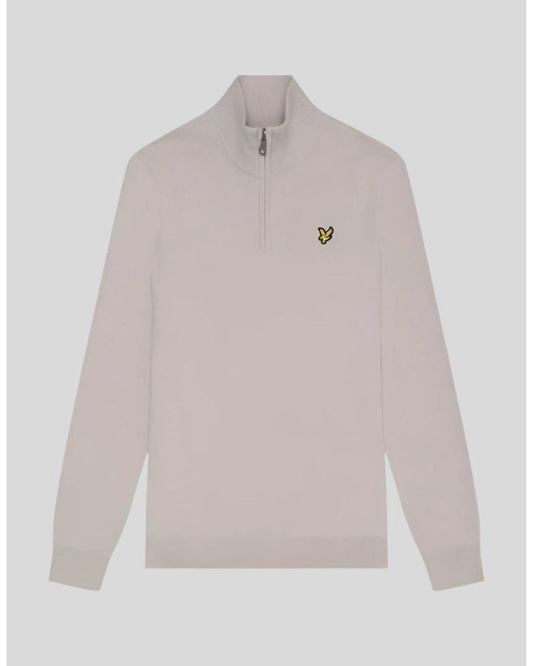 Lyle & Scott Gray Cotton Merino 1/4 Zip Jumper for men