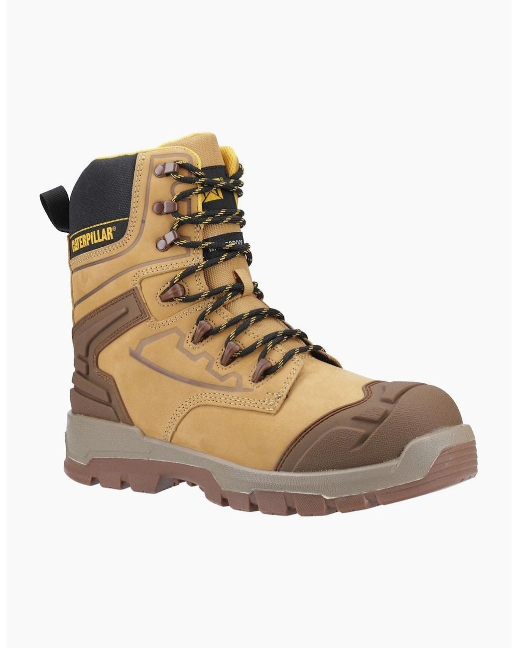 Caterpillar Brown Cat Striver Xl 8 Waterproof Side Zip Hiker Safety Boots Honey for men