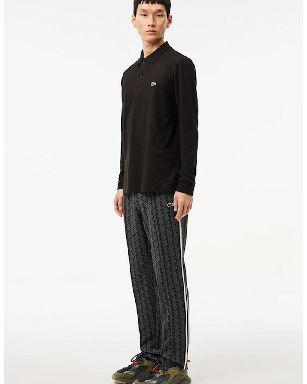 Lacoste Black Paris Monogram Sweatpants for men