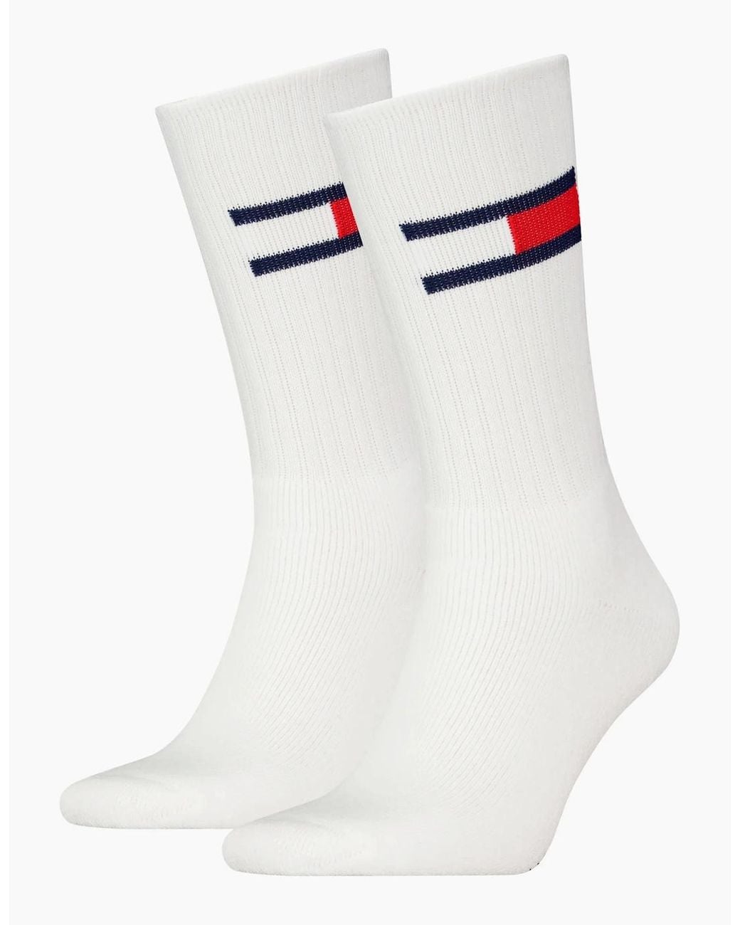 Tommy Hilfiger White 2-Pack Tommy Jeans Flag Logo Sports Socks for men