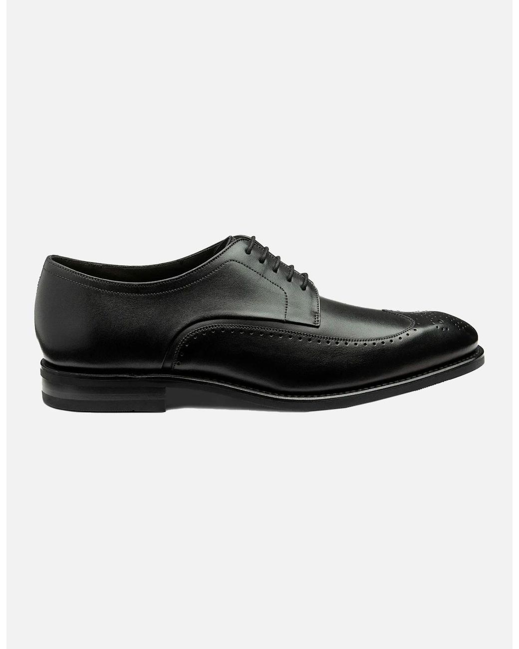 Loake Black Bale Derby Punched Brogue for men