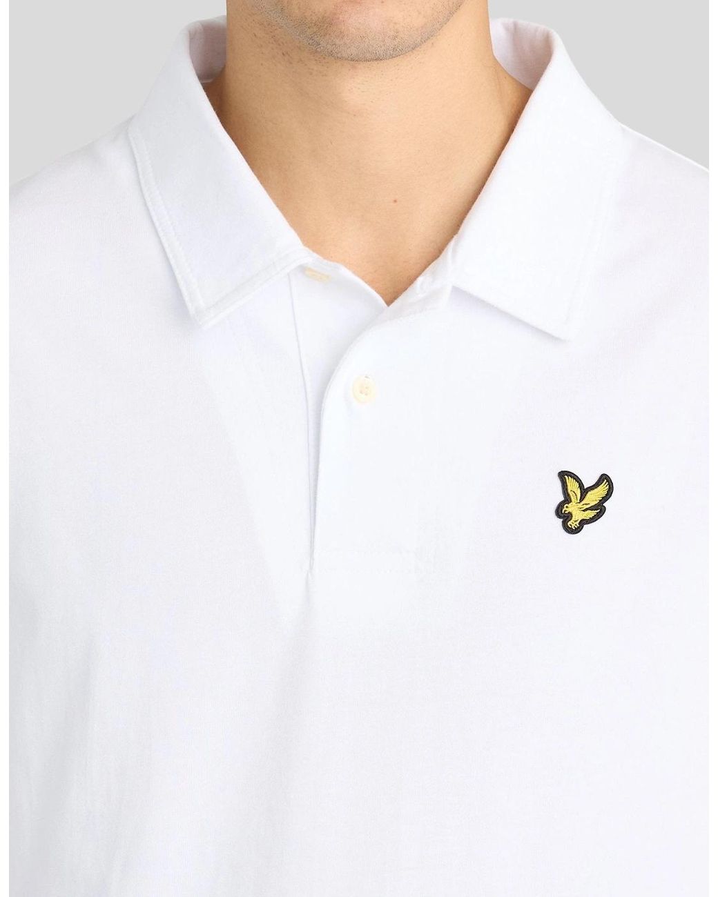 Lyle & Scott White Relaxed Cotton Jersey Polo Shirt for men