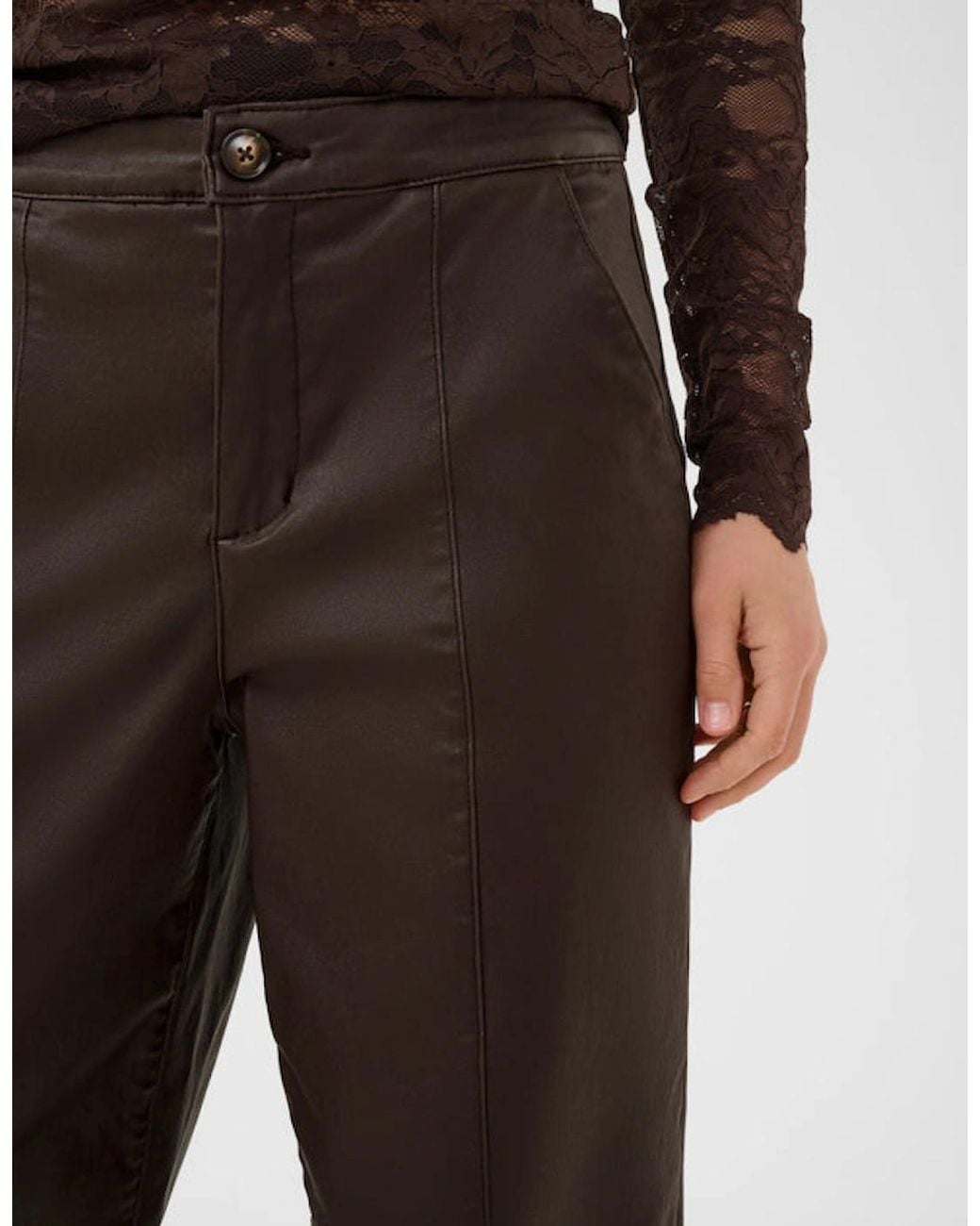 Cream Brown Winni Ankle Pant Chocolate
