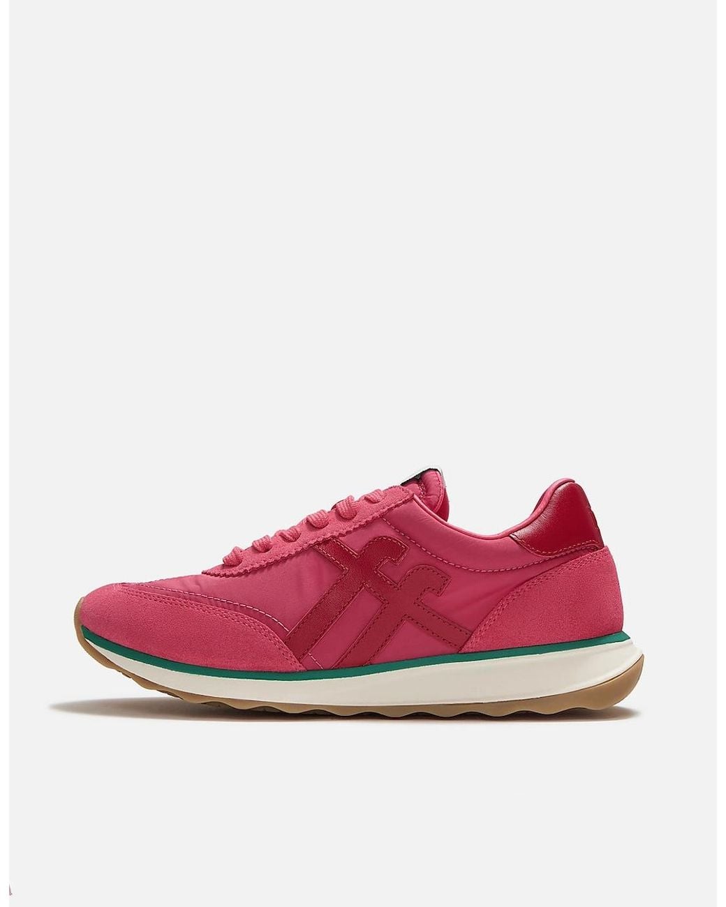 Fitflop Pink Retro-Q Ff Fabric/Suede Trainers