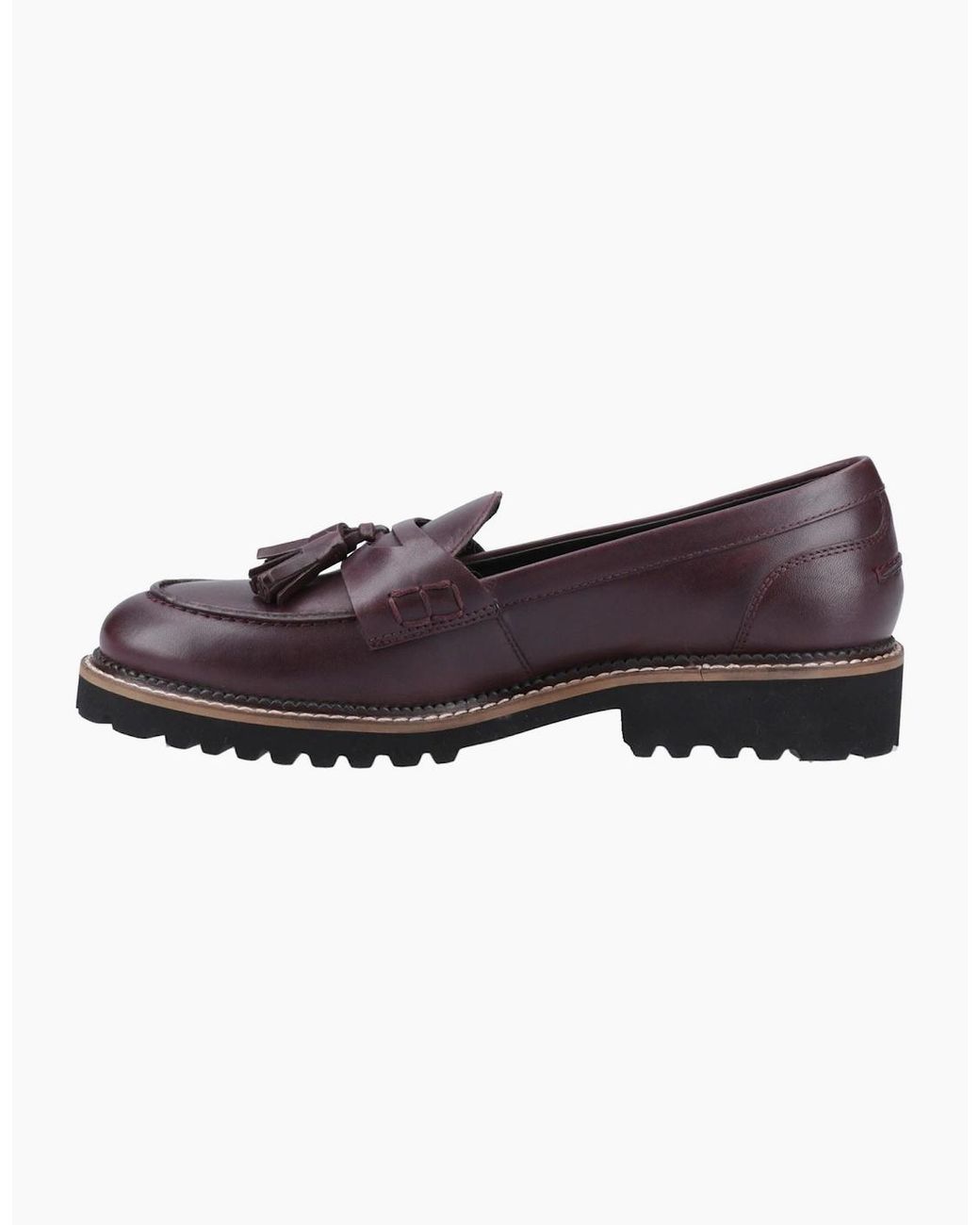 Hush Puppies Brown Ginny Leather Plum Wide Fit Loafers
