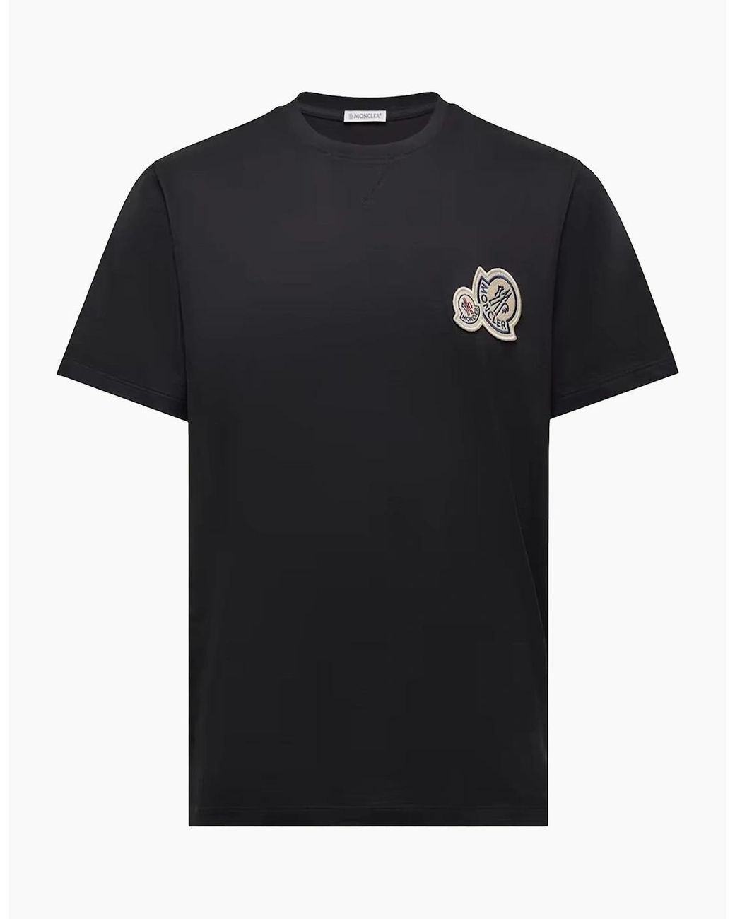 Moncler Black Double Logo T-Shirt for men