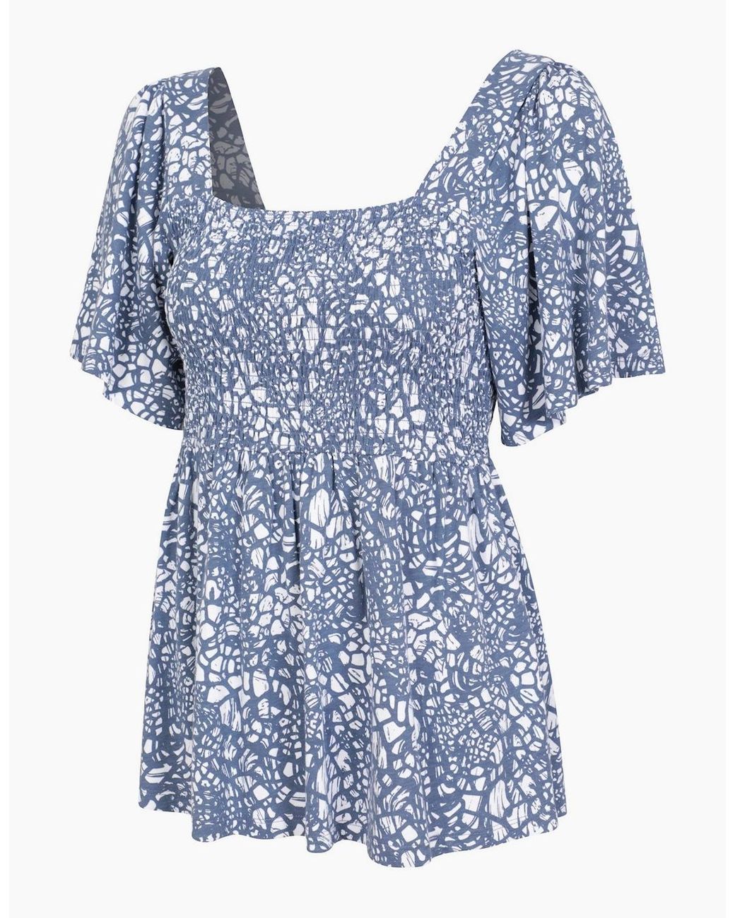 Mountain Warehouse Blue Ladies Hydra Shirred Top