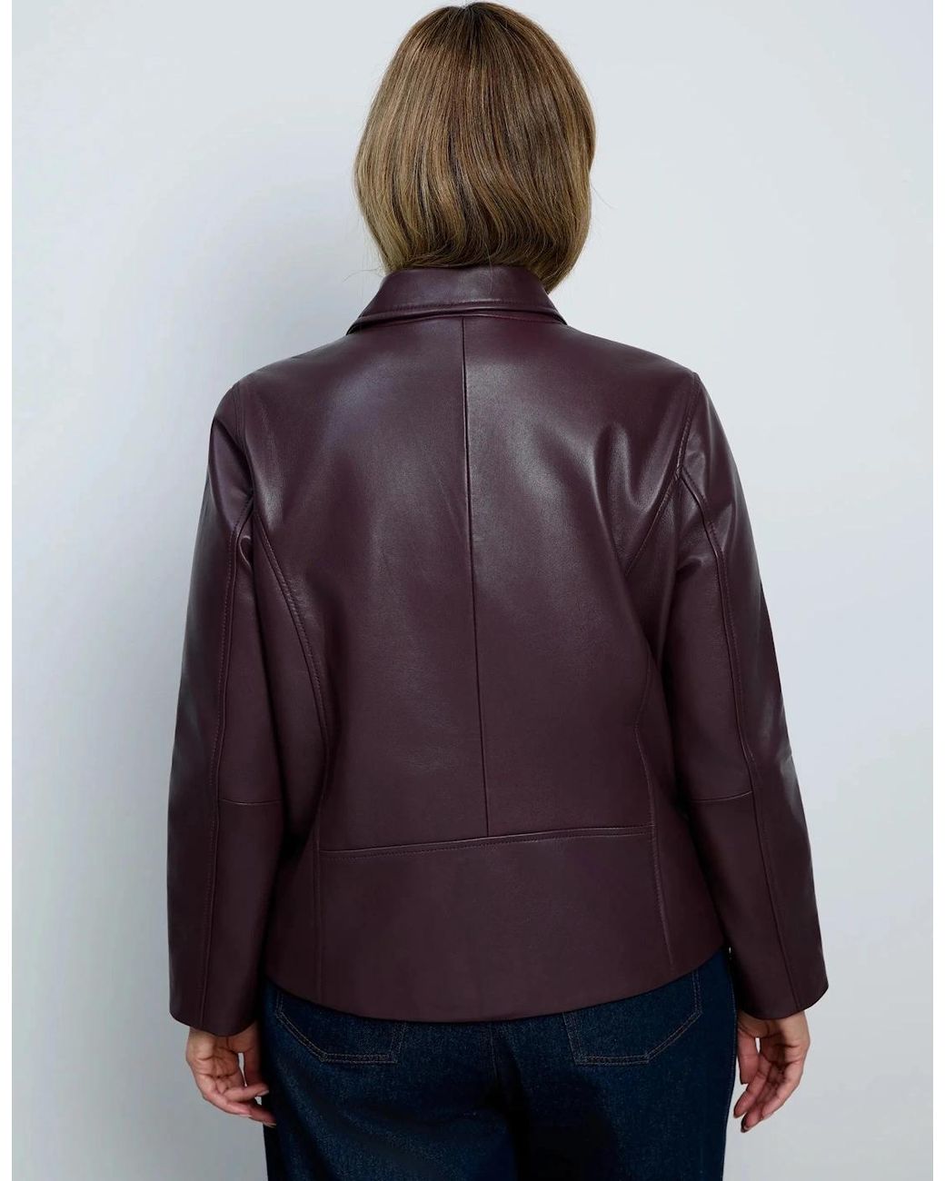 Live Unlimited London Blue Plum Leather Jacket