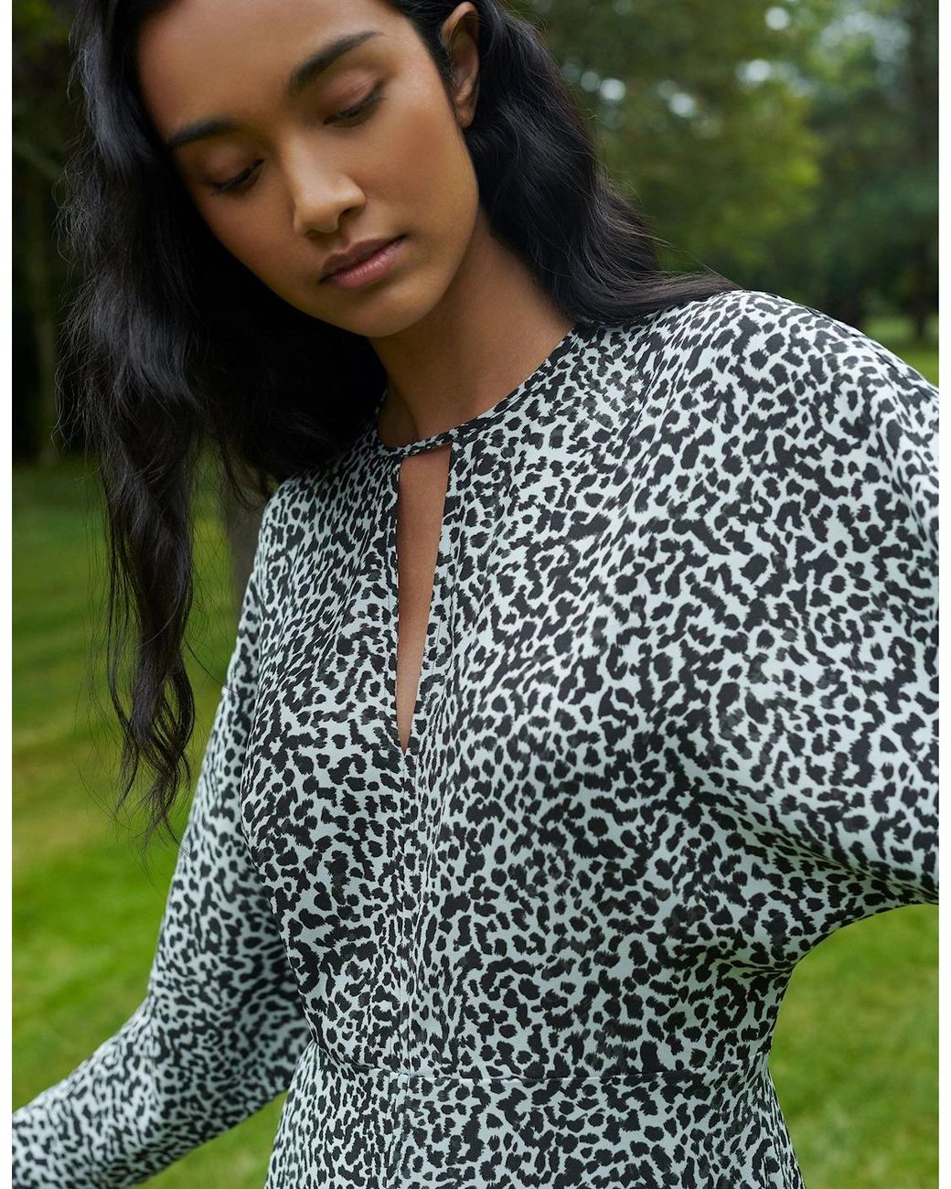 Ro&zo Green Dalmatian Print Batwing Sleeve Midaxi Dress