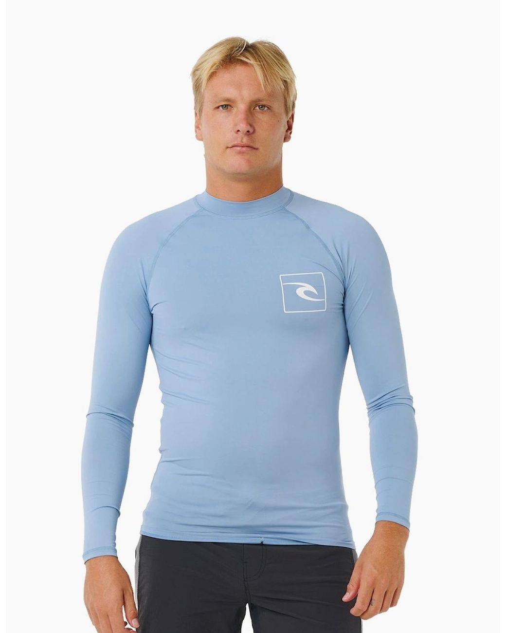 Rip Curl Blue Rip Curl Streamline Upf Long Sleeve Rash Vest for men
