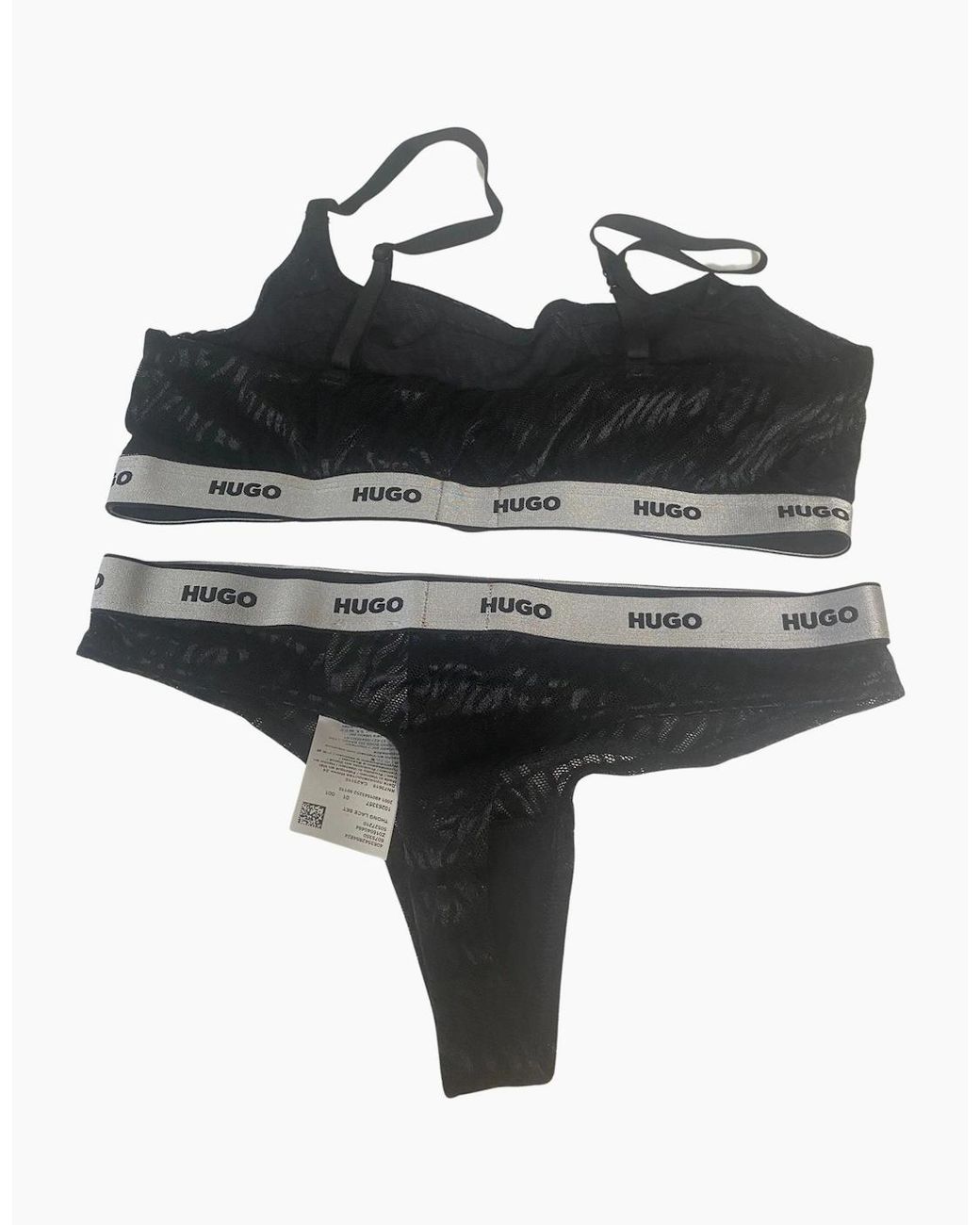 Boss Black Classic Logo Lace Bra & Thong Gift Set