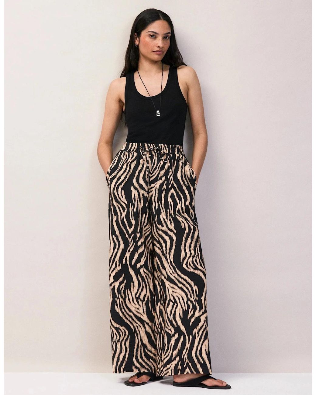 Ro&zo White Zebra Print Trousers