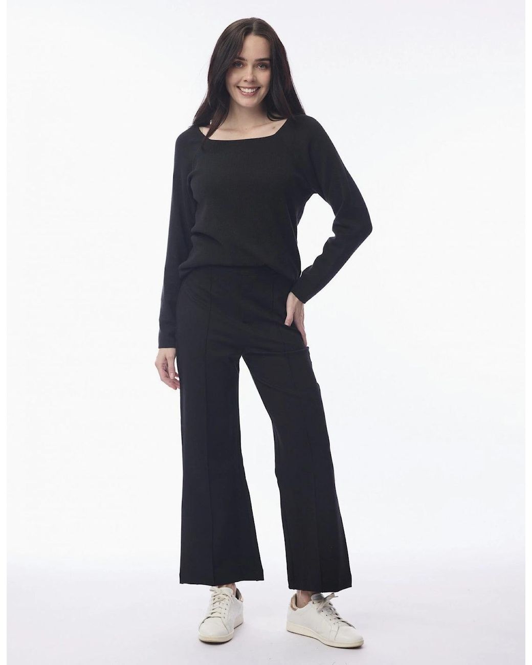 Orientique Blue Ponte Flared Trousers