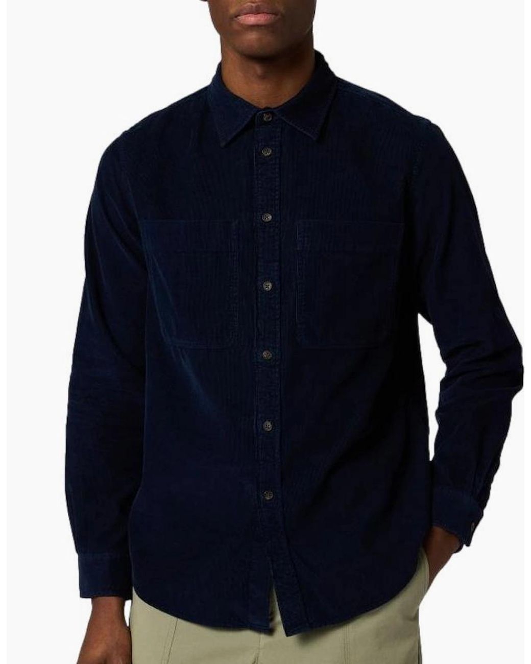 Paul Smith Blue Ps Casual Fit Cord Shirt 49 Dk for men