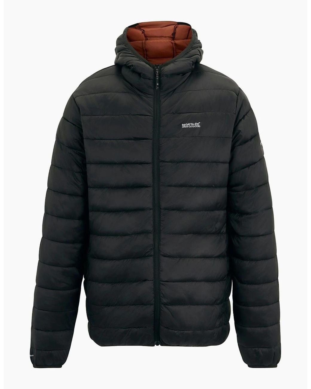 Regatta Black Marizion Baffled Hooded Padded Jacket for men