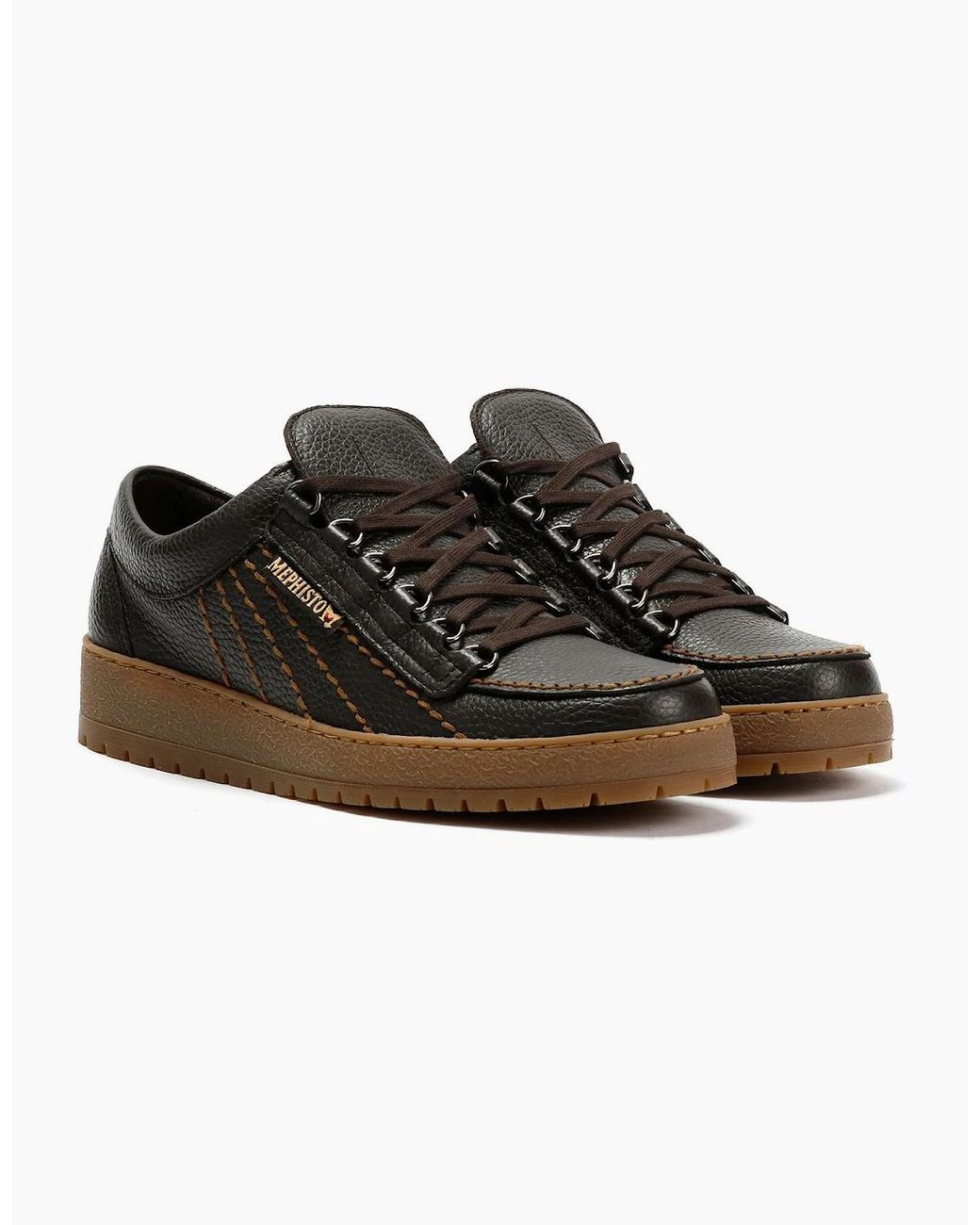 Mephisto Black Oregon 1351 Leather Dark Shoes for men
