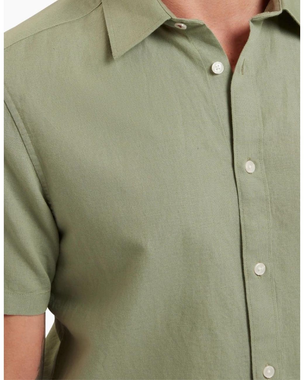 Ted Baker Green Zefre Regular Linen Shirt for men