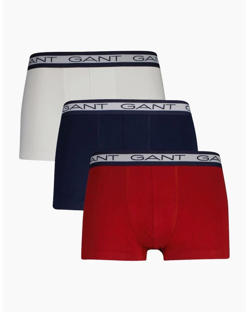 Gant Red 3-Pack Striped Waistband Boxer Trunks for men