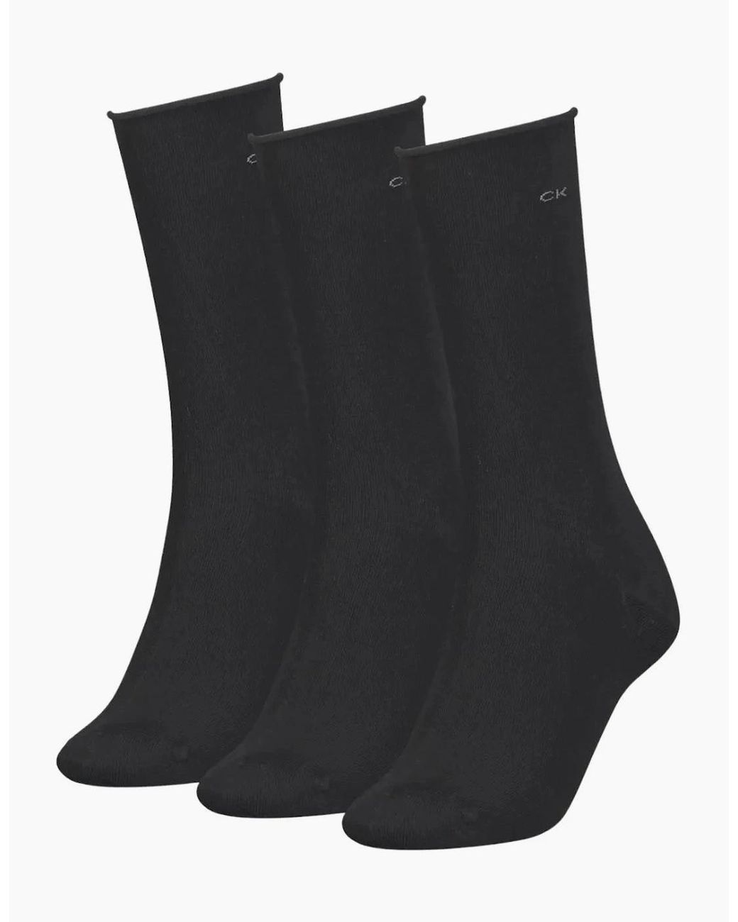 Calvin Klein Black 3-Pack Classic Roll-Top Socks