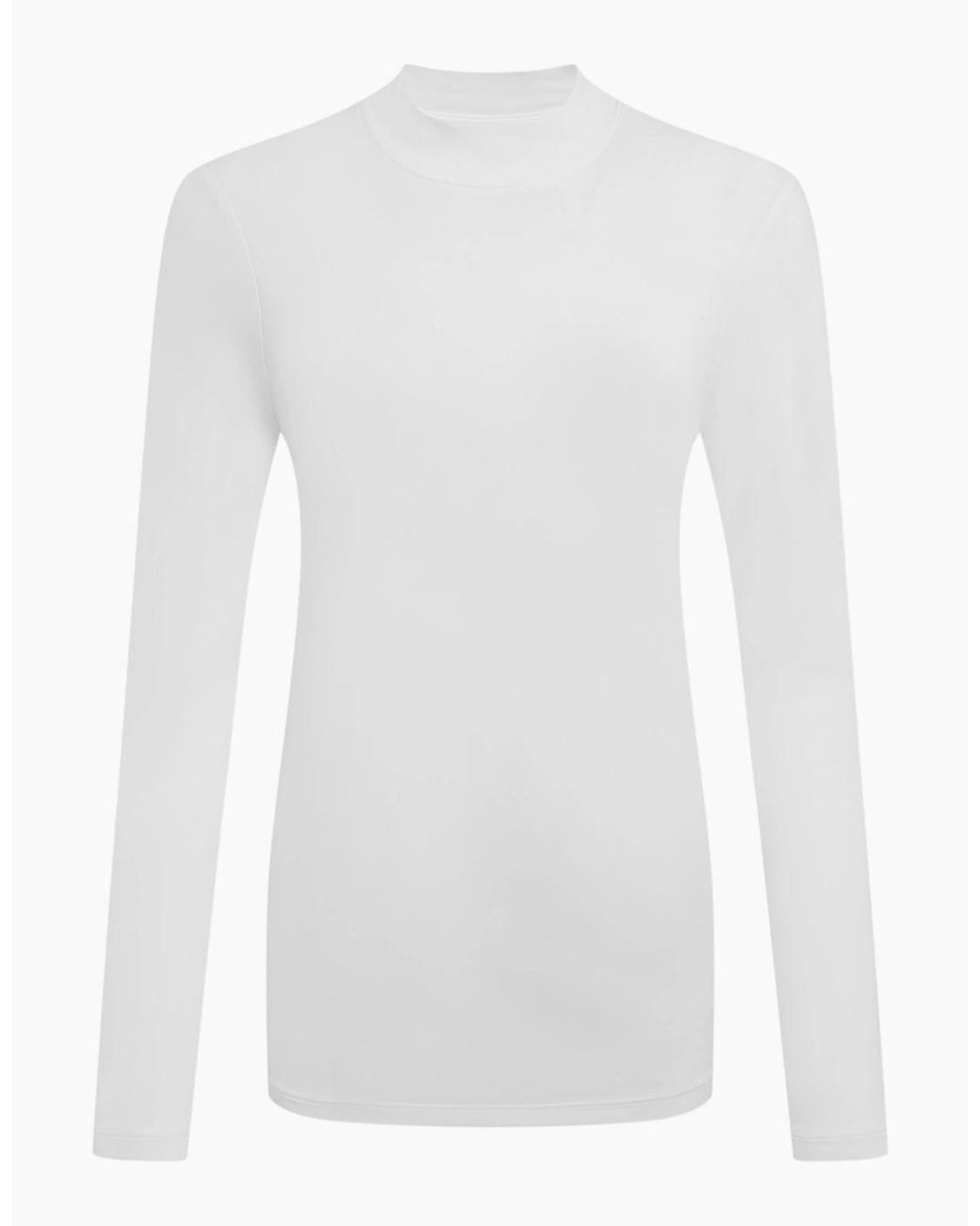 Craghoppers White Ladies Nosilife Mock Neck Long-Sleeved Golf T-Shirt
