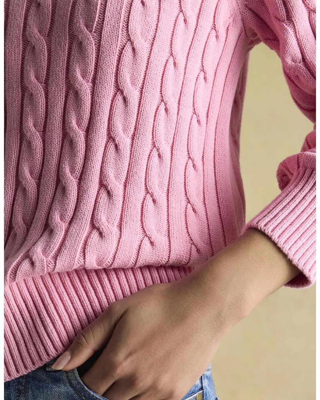 Joules Pink Classic Cable Sweaters