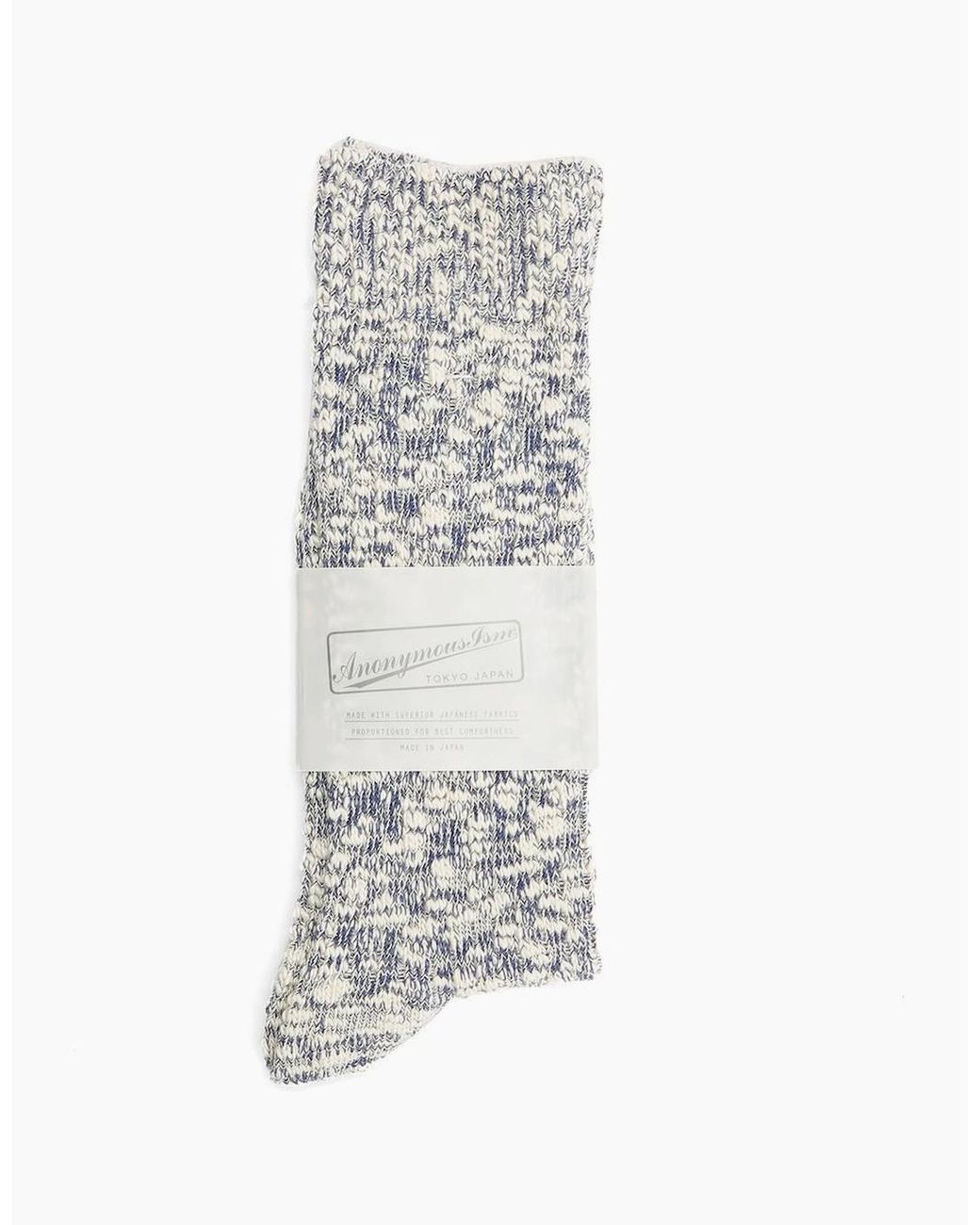 Anonymous Ism White Lightweight Slub Crew Cotton Bonnet Socks for men