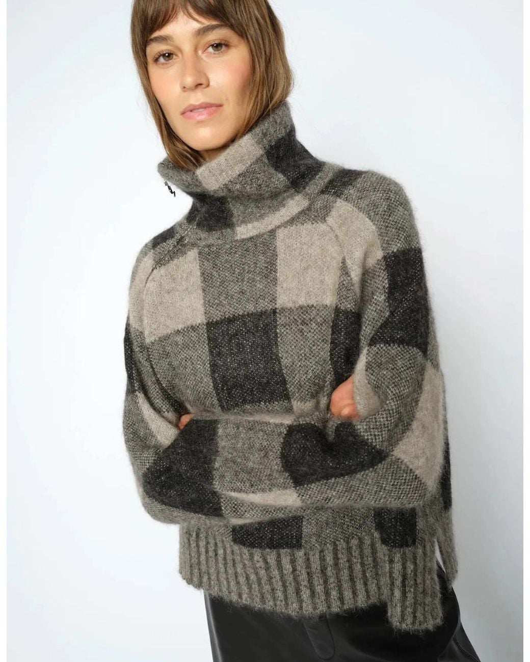 Mos Mosh Gray Maija Check Knit