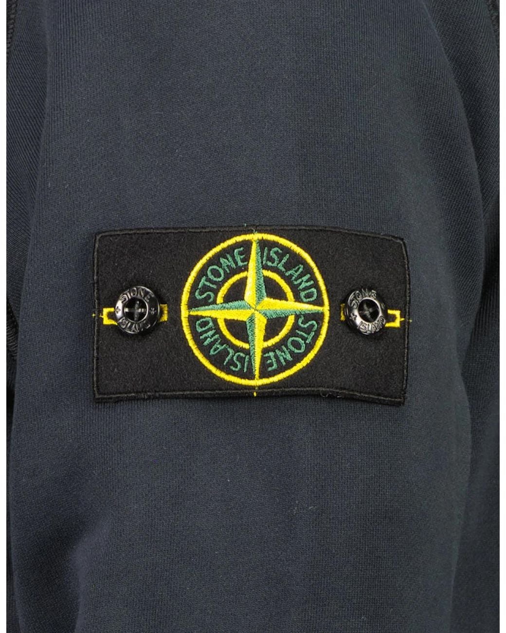 Stone Island Blue Cotton Fleece Hoodie for men