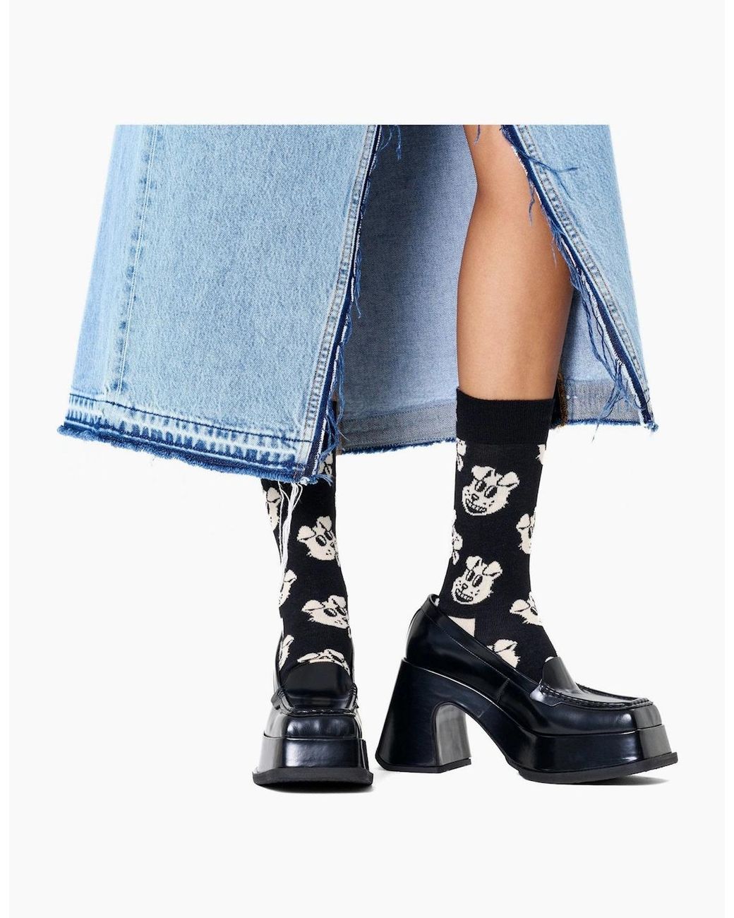 Happy Socks Black Doggo Socks, /Cream
