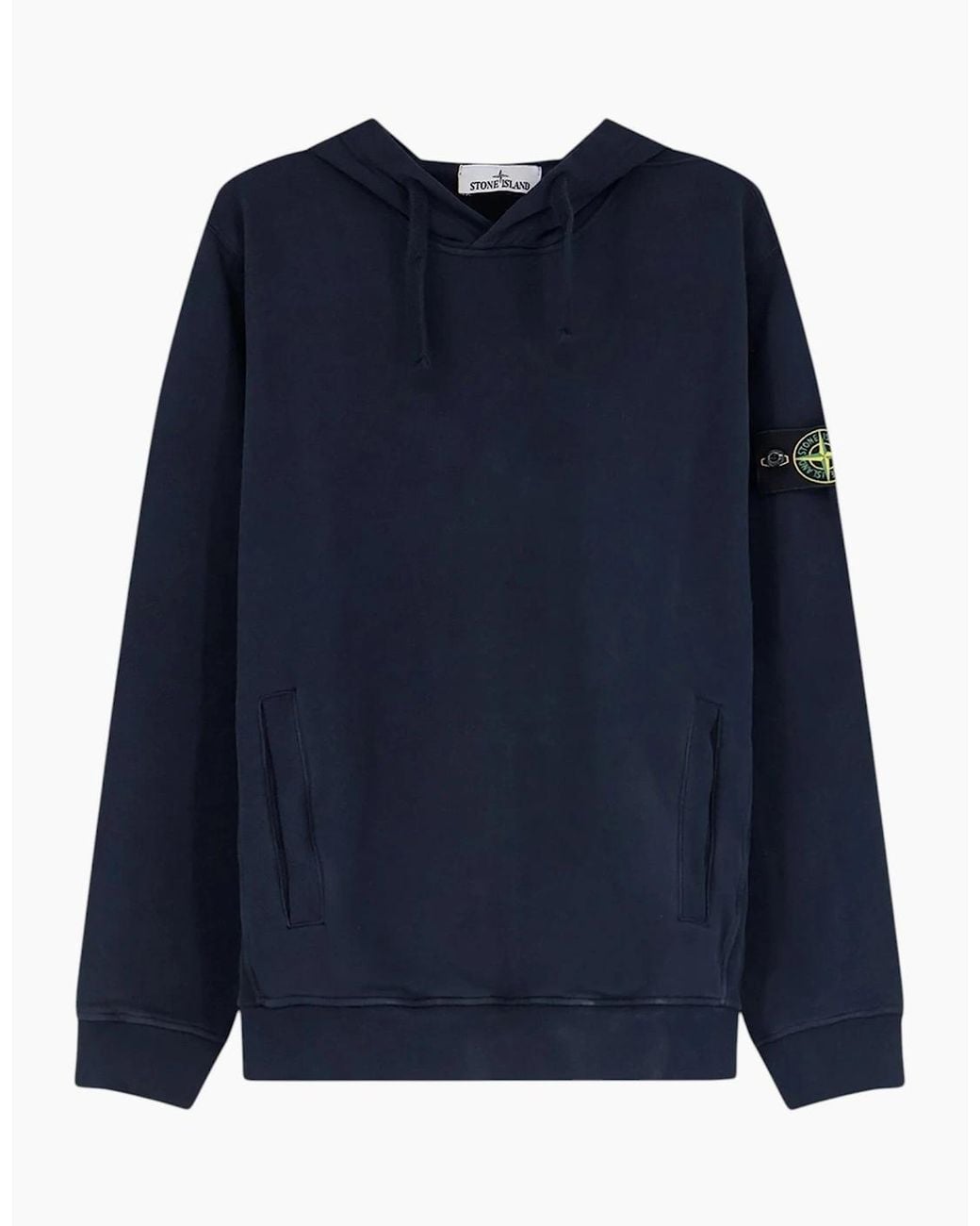 Stone Island Blue Brushed Organic Cotton Hoodie for men