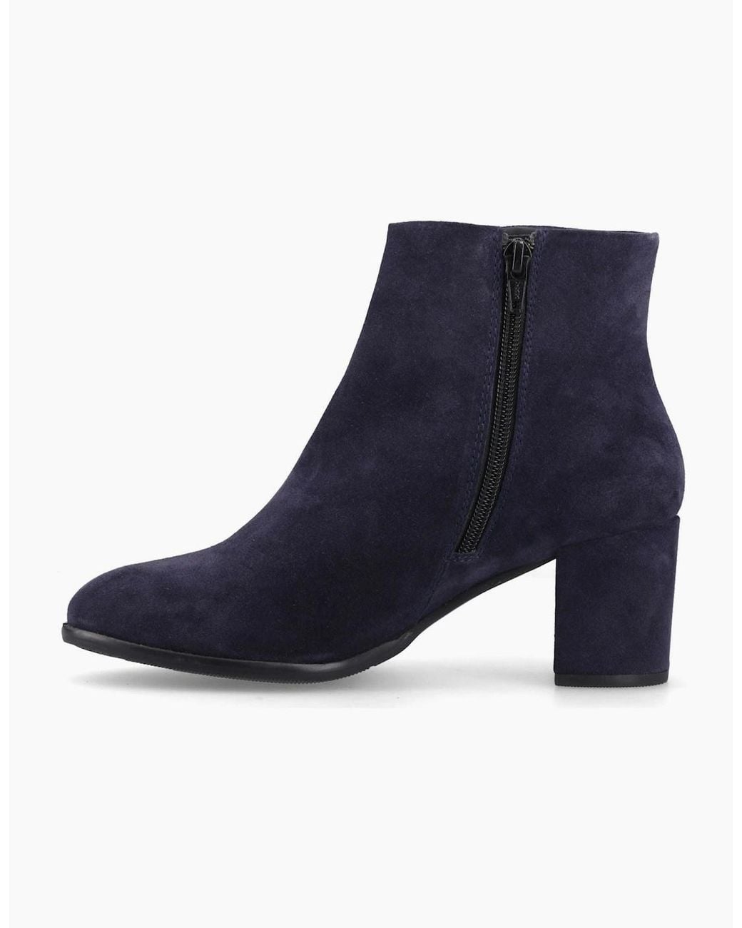 Hush Puppies Blue Claridy Suede Leather Heeled Ankle Boots