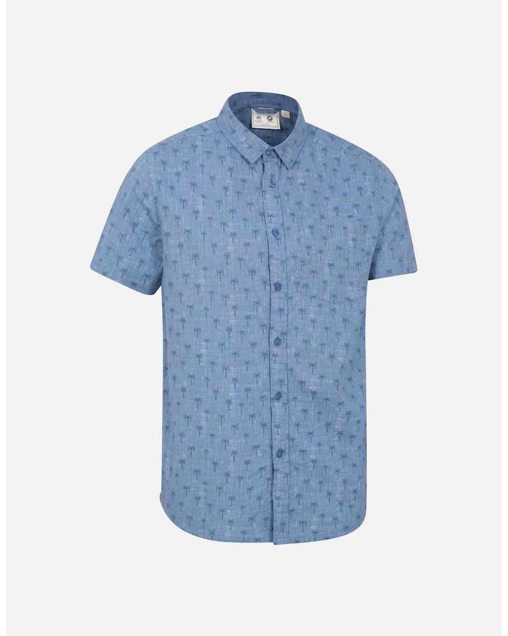 Mountain Warehouse Blue Preston Illustration Palm Tree Shirt for men