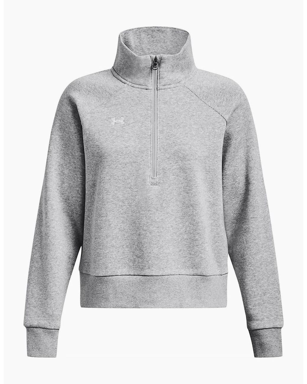 Under Armour Gray Ua Rival Funnel Neck Long Sleeve Raglan Sweatshirt