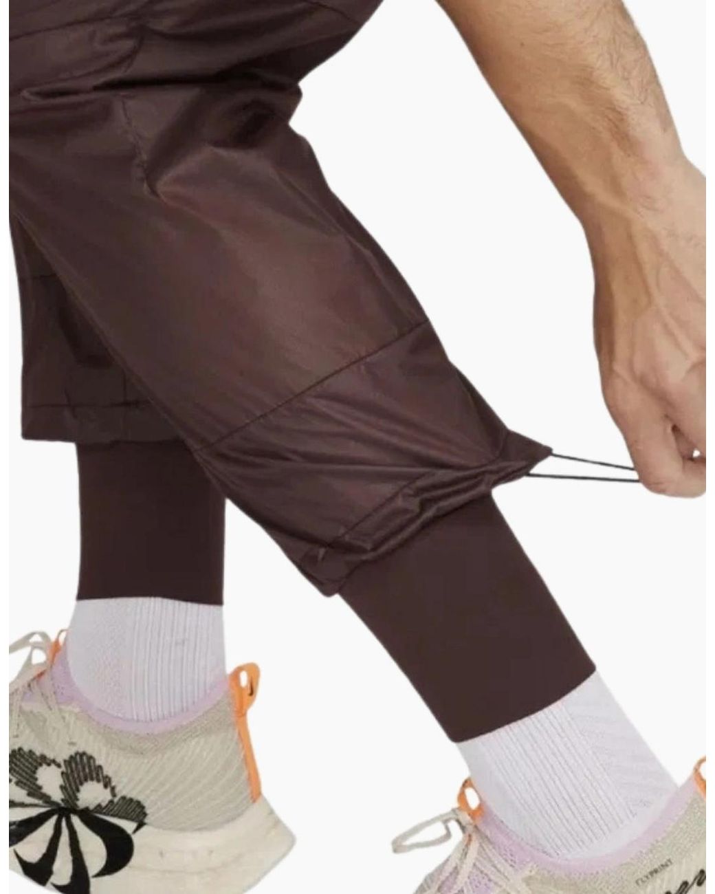 Nike Brown Plain Dark Running Trousers for men