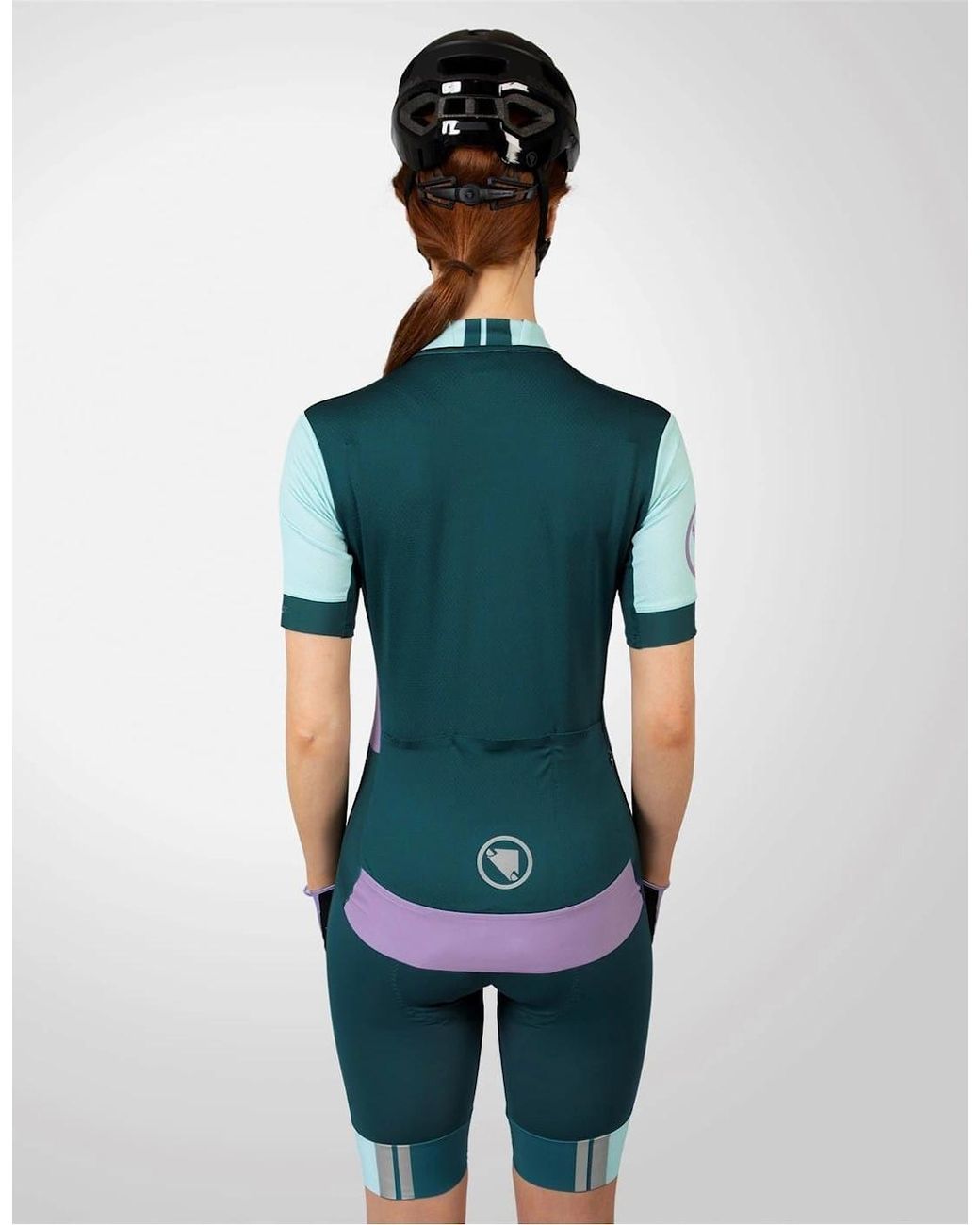 Endura Blue Mock Neck Short Sleeve Slim Fit Athletic Jersey