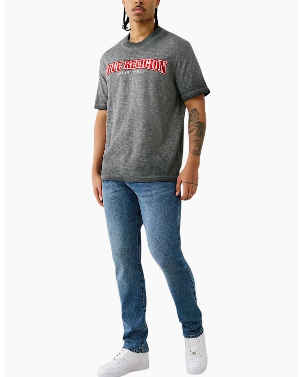 True Religion Gray 109292 T Shirts for men