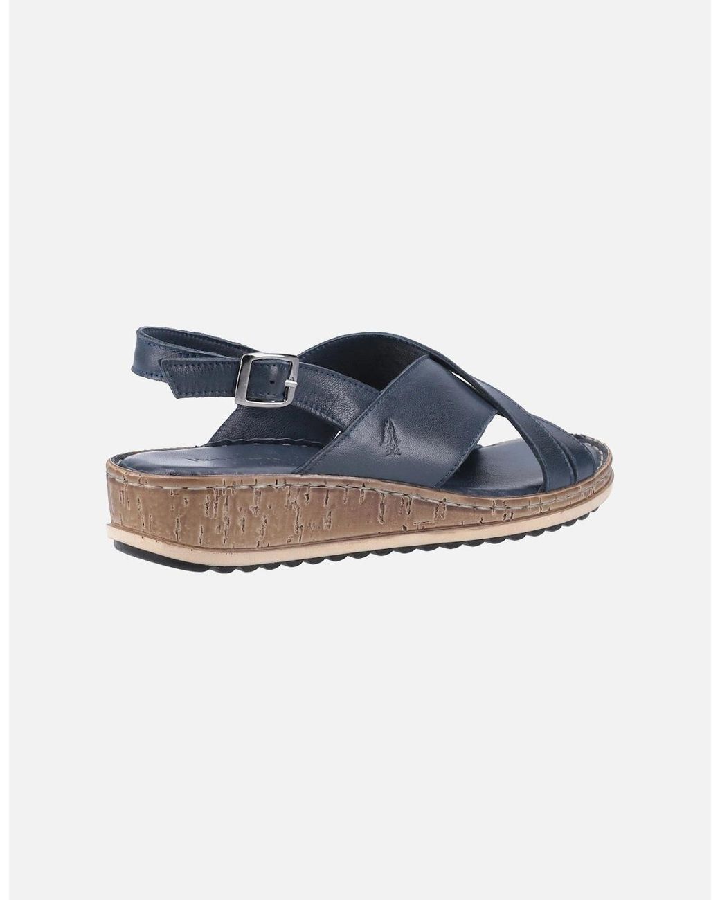 Hush Puppies Blue Elena Leather Wedges