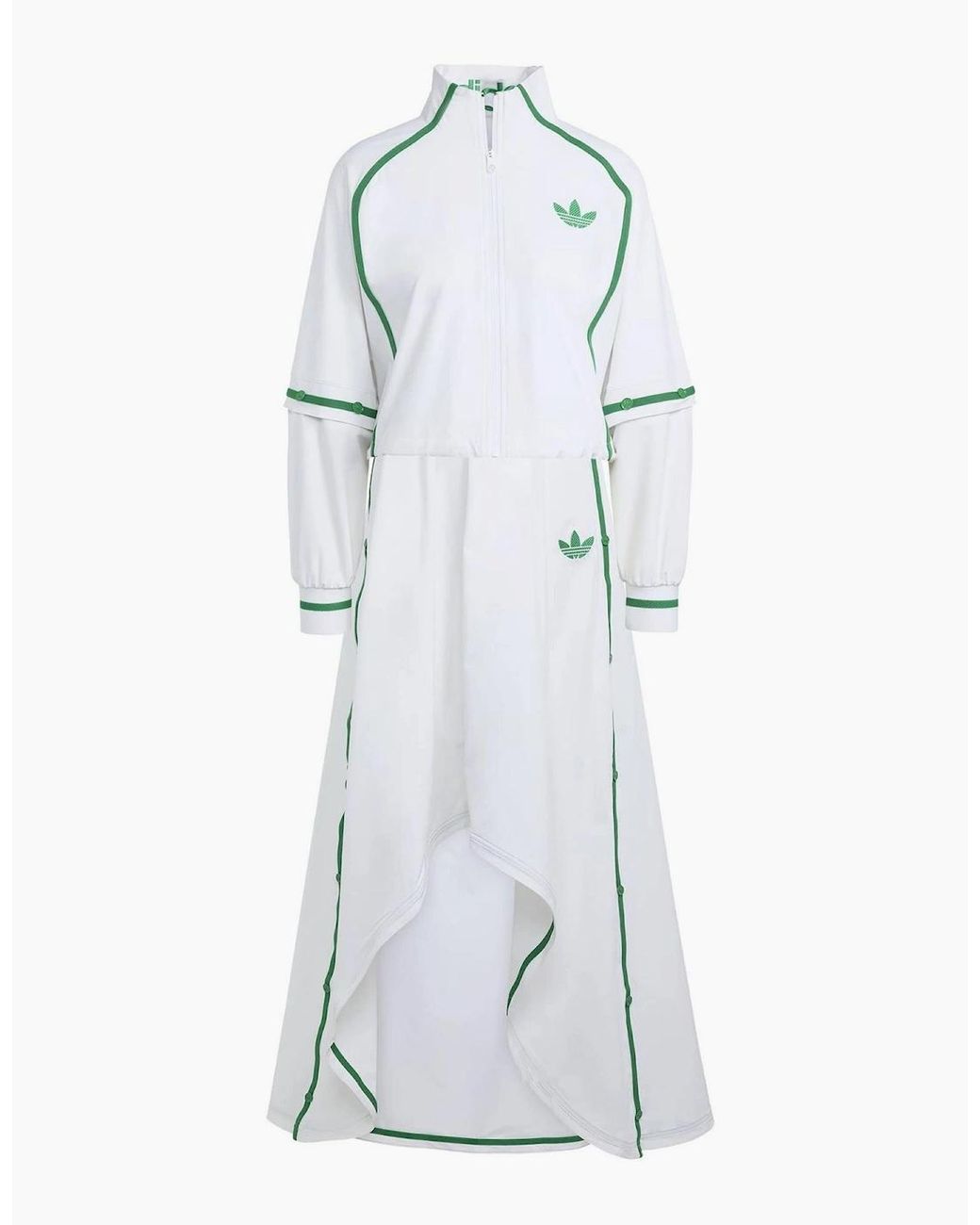 Adidas White Tennis Solid Patterned High Neck Track Jacket