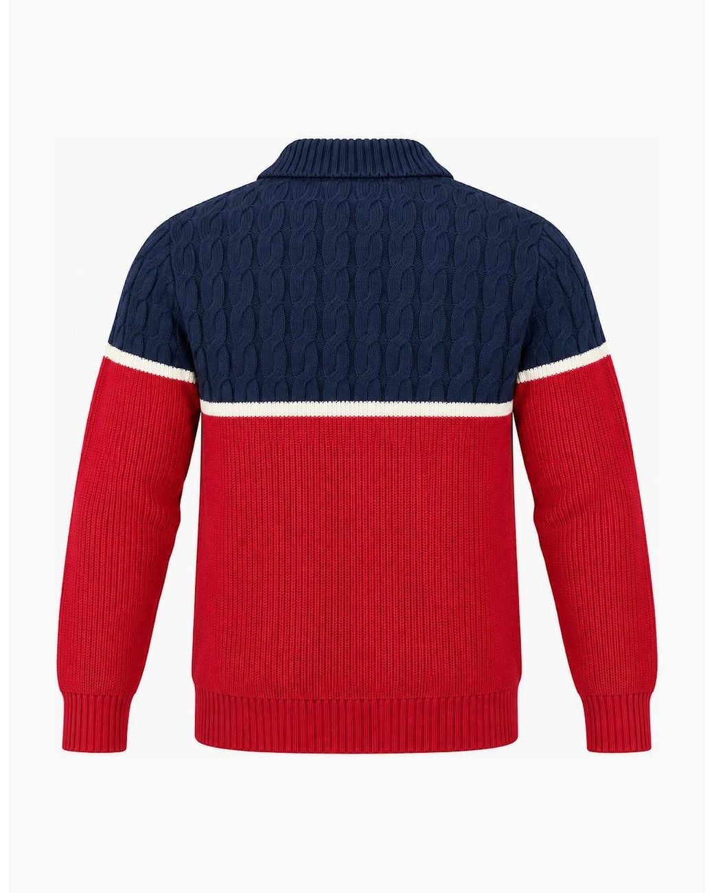 Sergio Tacchini Red Corte Knitted Cardigan Maritime/Gardenia/Merlot for men